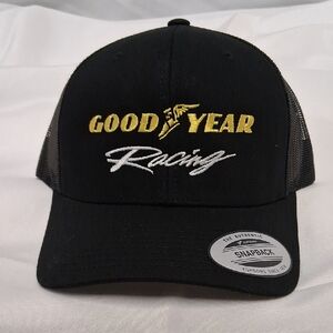 NWT Mens Goodyear Racing Black Snapback Hat